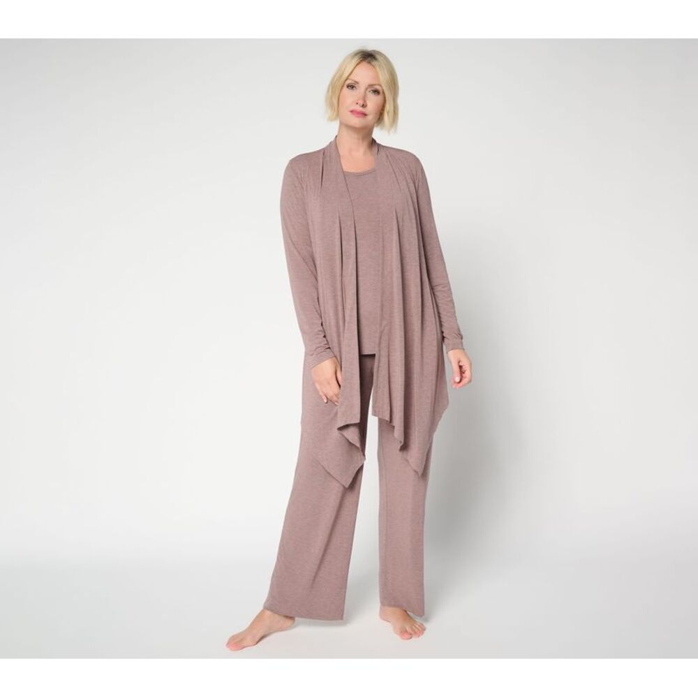 Anybody Women's Sleepwear Sz XL Soothing Knit Jersey Waterfall Long Brown